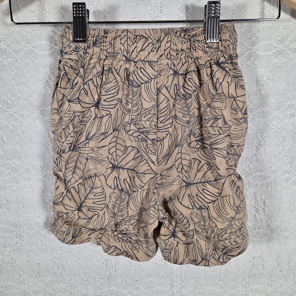 Tommy Bahama Kids Boys Shorts Size 5/6 Tan Tropical Leaf Print Drawstring - Picture 4 of 7